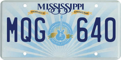 MS license plate MQG640