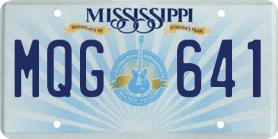MS license plate MQG641