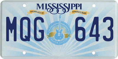MS license plate MQG643