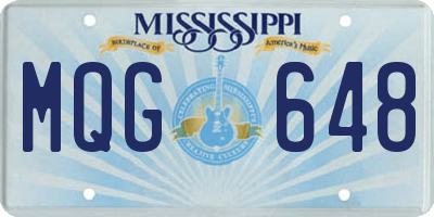 MS license plate MQG648