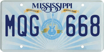 MS license plate MQG668
