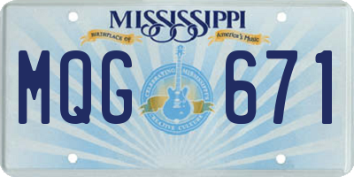 MS license plate MQG671