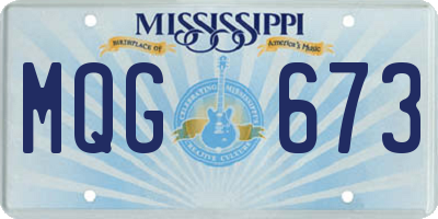 MS license plate MQG673