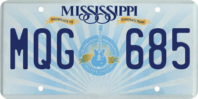 MS license plate MQG685