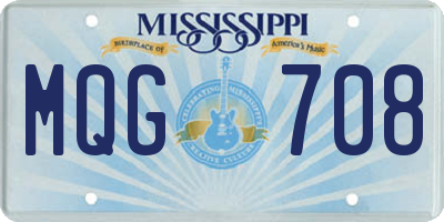 MS license plate MQG708