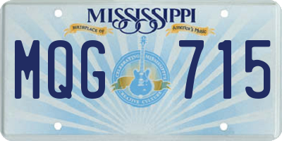 MS license plate MQG715