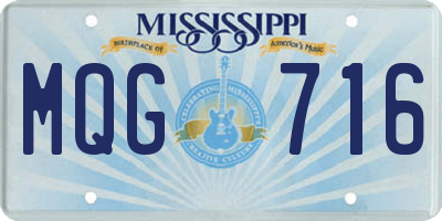 MS license plate MQG716