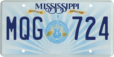 MS license plate MQG724