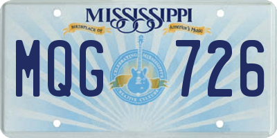 MS license plate MQG726