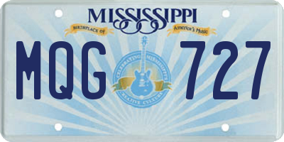 MS license plate MQG727