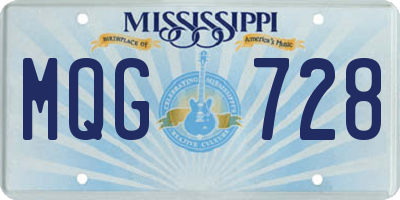 MS license plate MQG728
