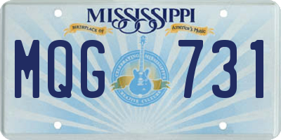 MS license plate MQG731