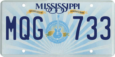 MS license plate MQG733