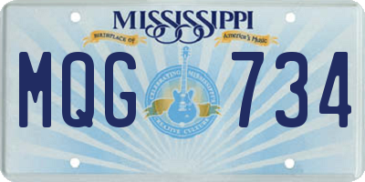 MS license plate MQG734