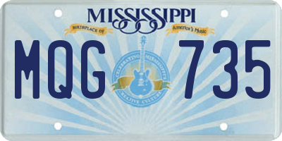 MS license plate MQG735