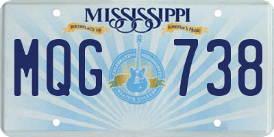 MS license plate MQG738