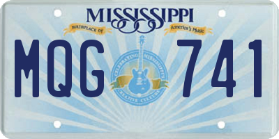 MS license plate MQG741