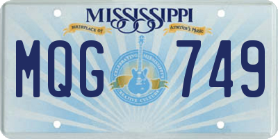 MS license plate MQG749