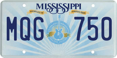 MS license plate MQG750