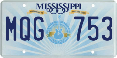 MS license plate MQG753