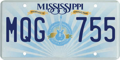 MS license plate MQG755