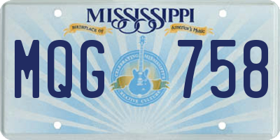 MS license plate MQG758
