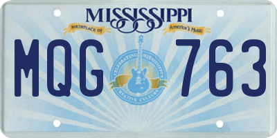 MS license plate MQG763