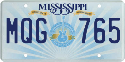 MS license plate MQG765