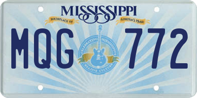 MS license plate MQG772