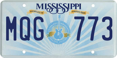 MS license plate MQG773