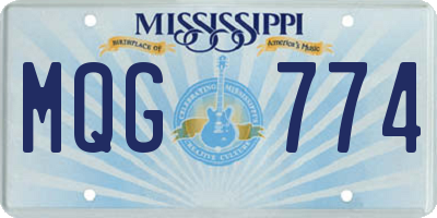 MS license plate MQG774