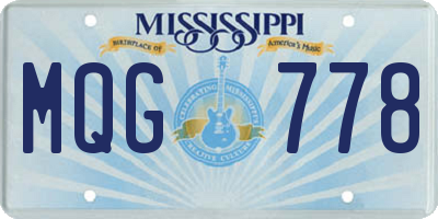 MS license plate MQG778