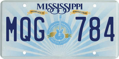 MS license plate MQG784