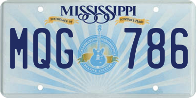 MS license plate MQG786