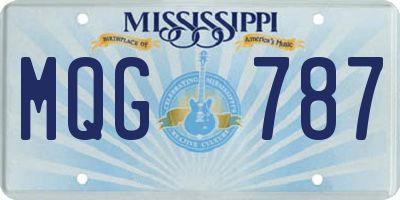 MS license plate MQG787