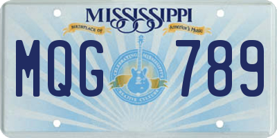 MS license plate MQG789