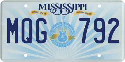 MS license plate MQG792