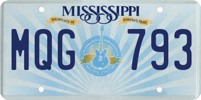 MS license plate MQG793