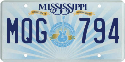 MS license plate MQG794