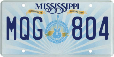 MS license plate MQG804