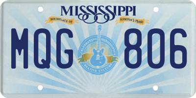 MS license plate MQG806