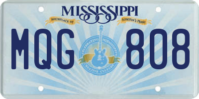 MS license plate MQG808