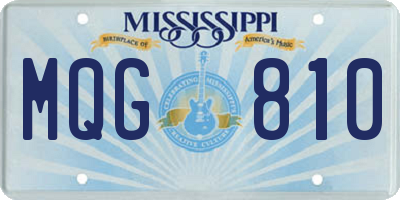 MS license plate MQG810