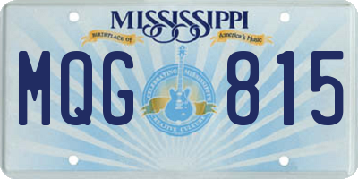 MS license plate MQG815