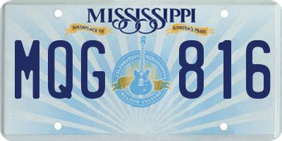 MS license plate MQG816