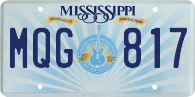 MS license plate MQG817