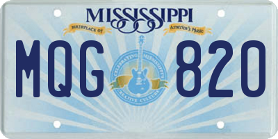 MS license plate MQG820