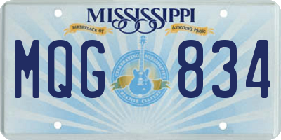 MS license plate MQG834