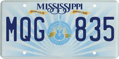 MS license plate MQG835