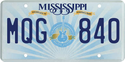 MS license plate MQG840